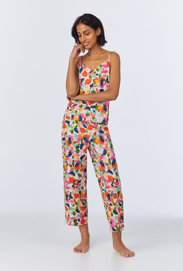 Lucia Cami Woven Cotton Poplin Cropped PJ Set