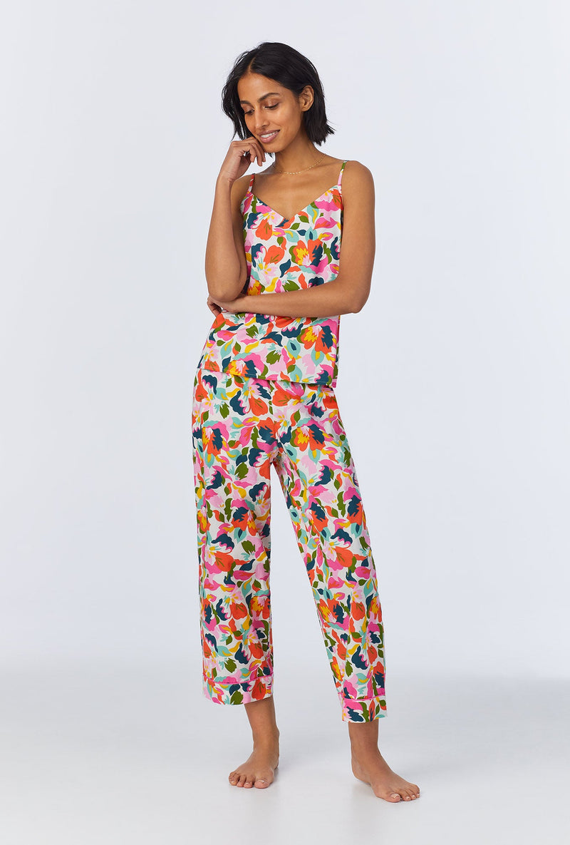 Lucia Cami Woven Cotton Poplin Cropped PJ Set