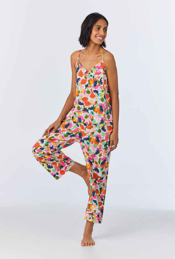Lucia Cami Woven Cotton Poplin Cropped PJ Set