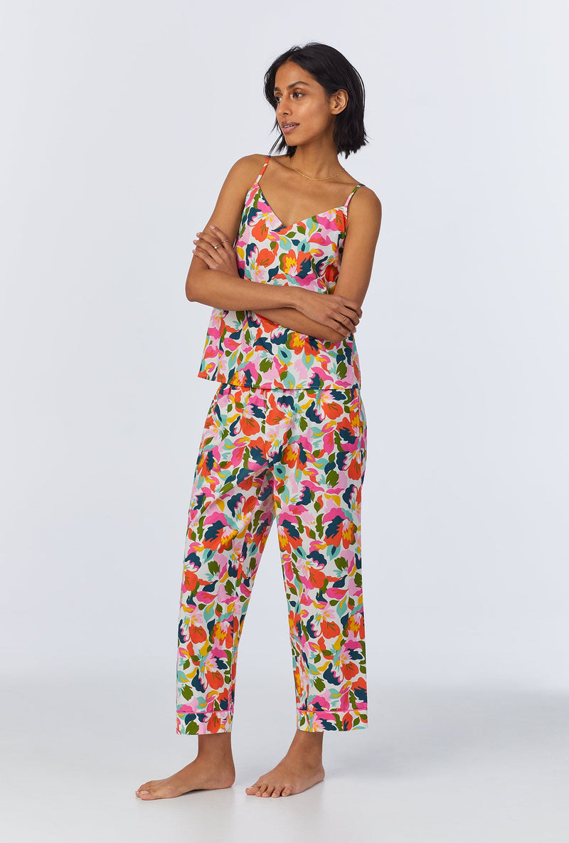 Lucia Cami Woven Cotton Poplin Cropped PJ Set