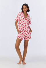 Coming In Hot Short Sleeve Classic Shorty Stretch Jersey PJ Set