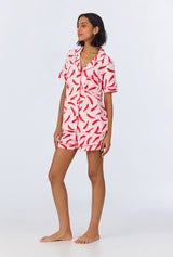Coming In Hot Short Sleeve Classic Shorty Stretch Jersey PJ Set