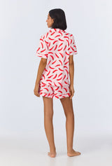Coming In Hot Short Sleeve Classic Shorty Stretch Jersey PJ Set