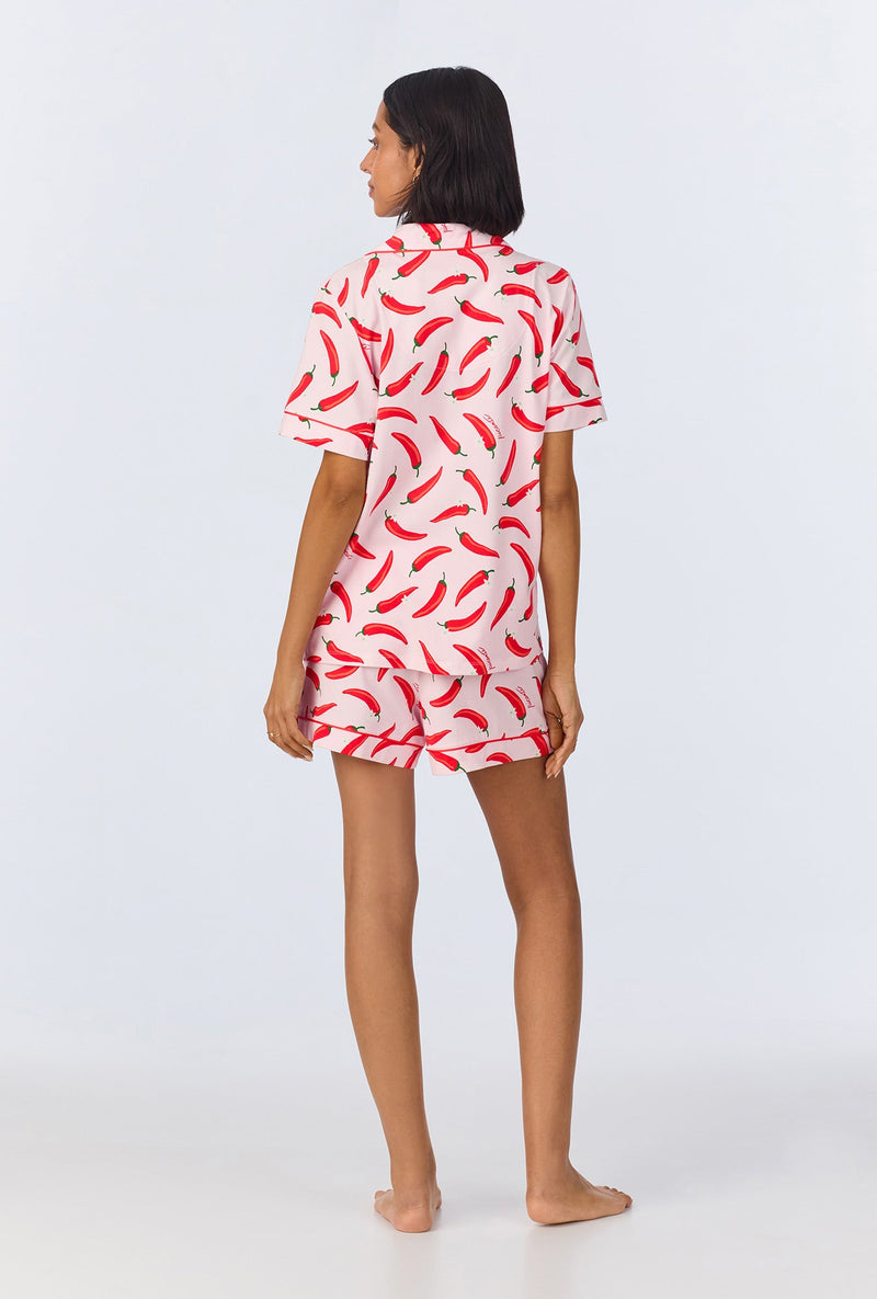 Coming In Hot Short Sleeve Classic Shorty Stretch Jersey PJ Set