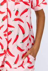 Coming In Hot Short Sleeve Classic Shorty Stretch Jersey PJ Set