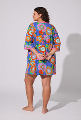 BedHead X Trina Turk Tokyo Floral 3/4 Sleeve Stretch Jersey Caftan