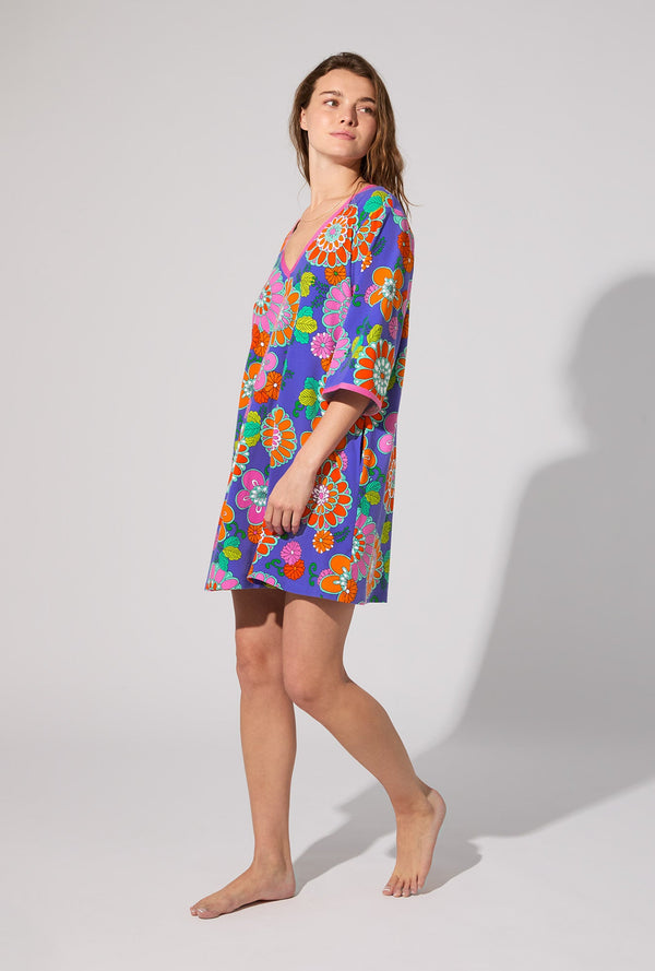 BedHead X Trina Turk Tokyo Floral 3/4 Sleeve Stretch Jersey Caftan