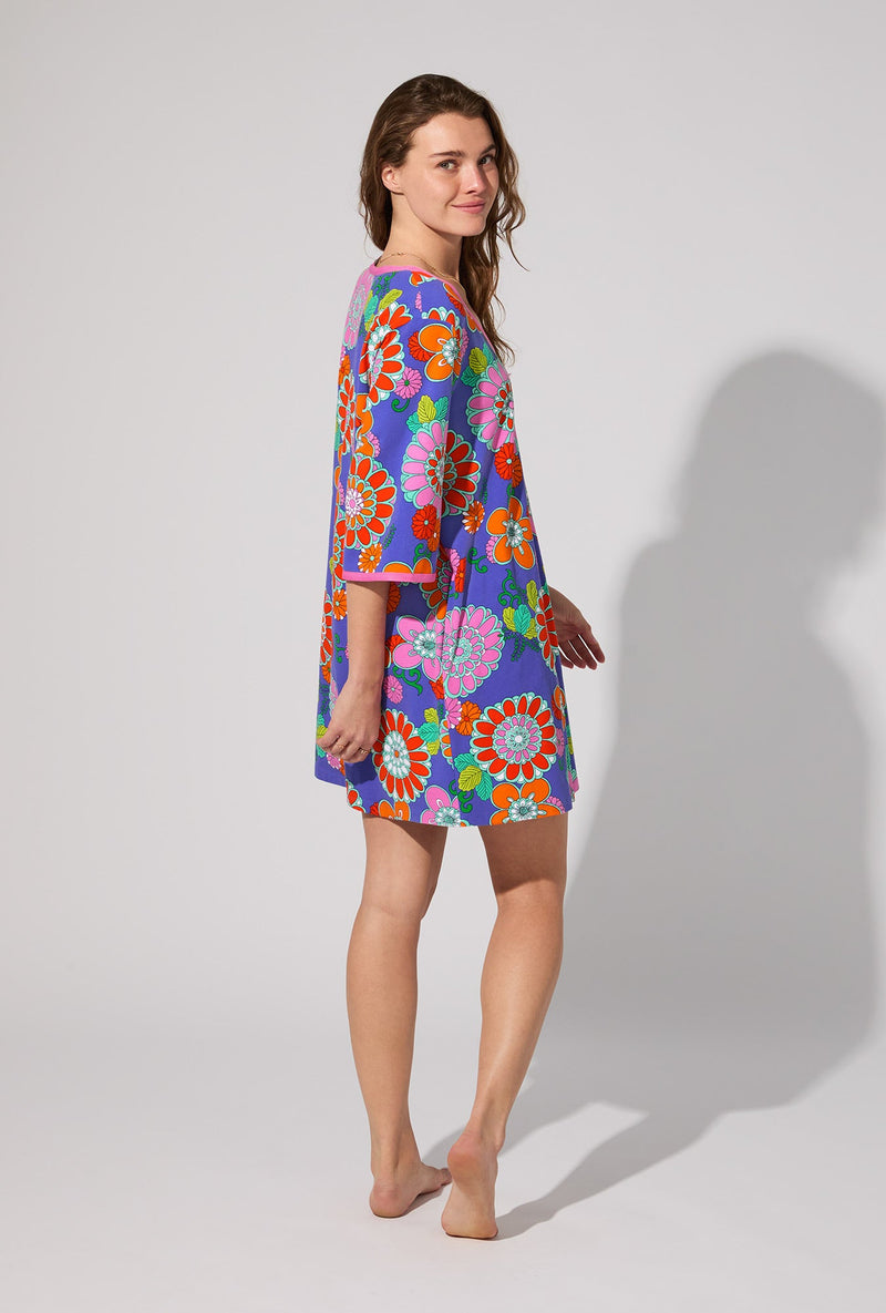 BedHead X Trina Turk Tokyo Floral 3/4 Sleeve Stretch Jersey Caftan