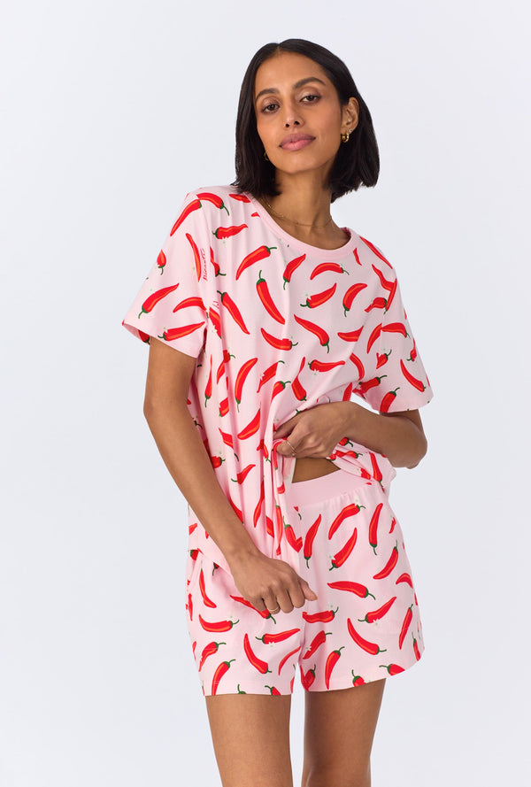Coming In Hot T-Shirt Stretch Jersey Shorty PJ Set