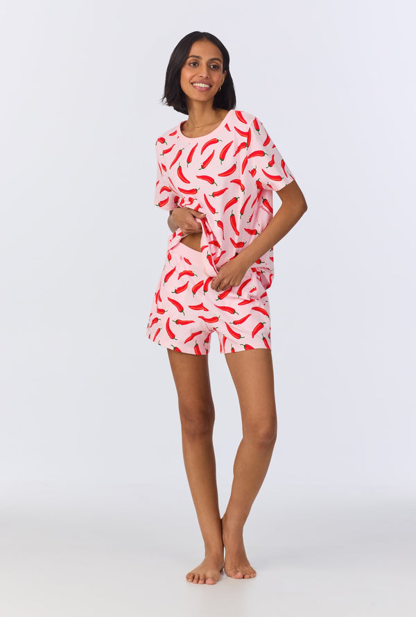 Coming In Hot T-Shirt Stretch Jersey Shorty PJ Set