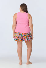 Lucia Knit Tank Woven Cotton Poplin Boxer PJ Set