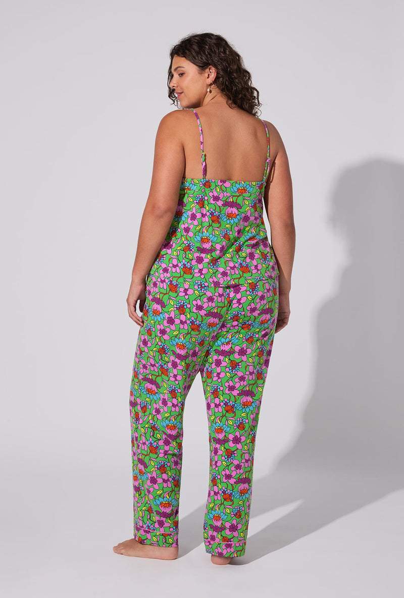 BedHead X Trina Turk Garden Floral Cami Tank Stretch Jersey Long PJ Set