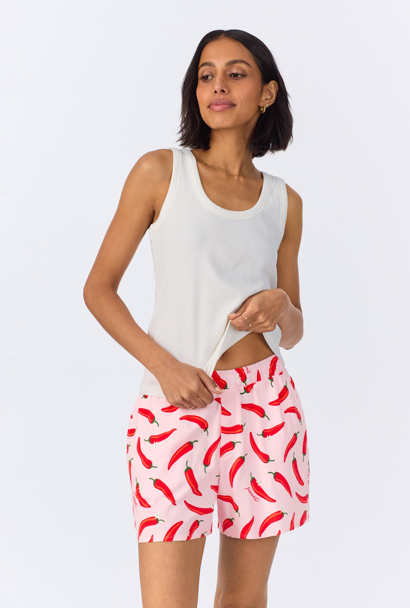 Coming In Hot Tank Stretch Jersey Boxer PJ Set