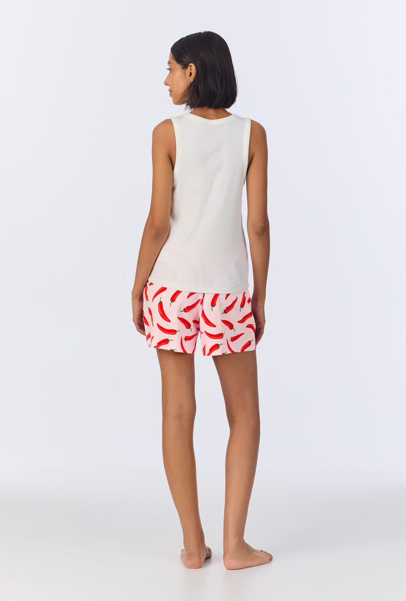 Coming In Hot Tank Stretch Jersey Boxer PJ Set