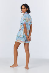 Ciao Capri Short Sleeve Classic Woven Cotton Poplin Shorty PJ Set