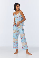 Ciao Capri Cami Woven Cotton Poplin Cropped PJ Set