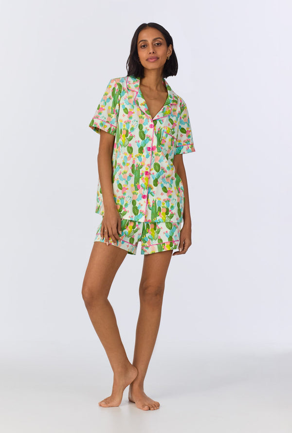 Cactus Garden Short Sleeve Classic Shorty Stretch Jersey PJ Set
