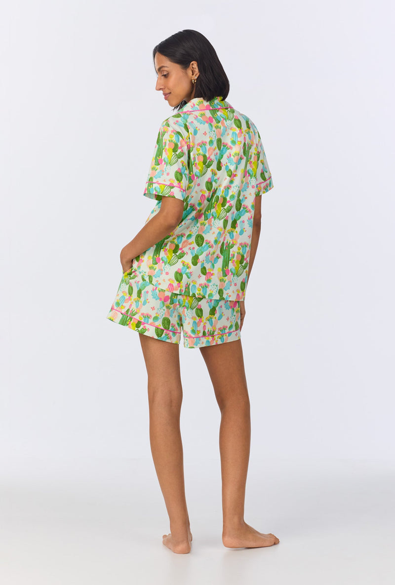 Cactus Garden Short Sleeve Classic Shorty Stretch Jersey PJ Set