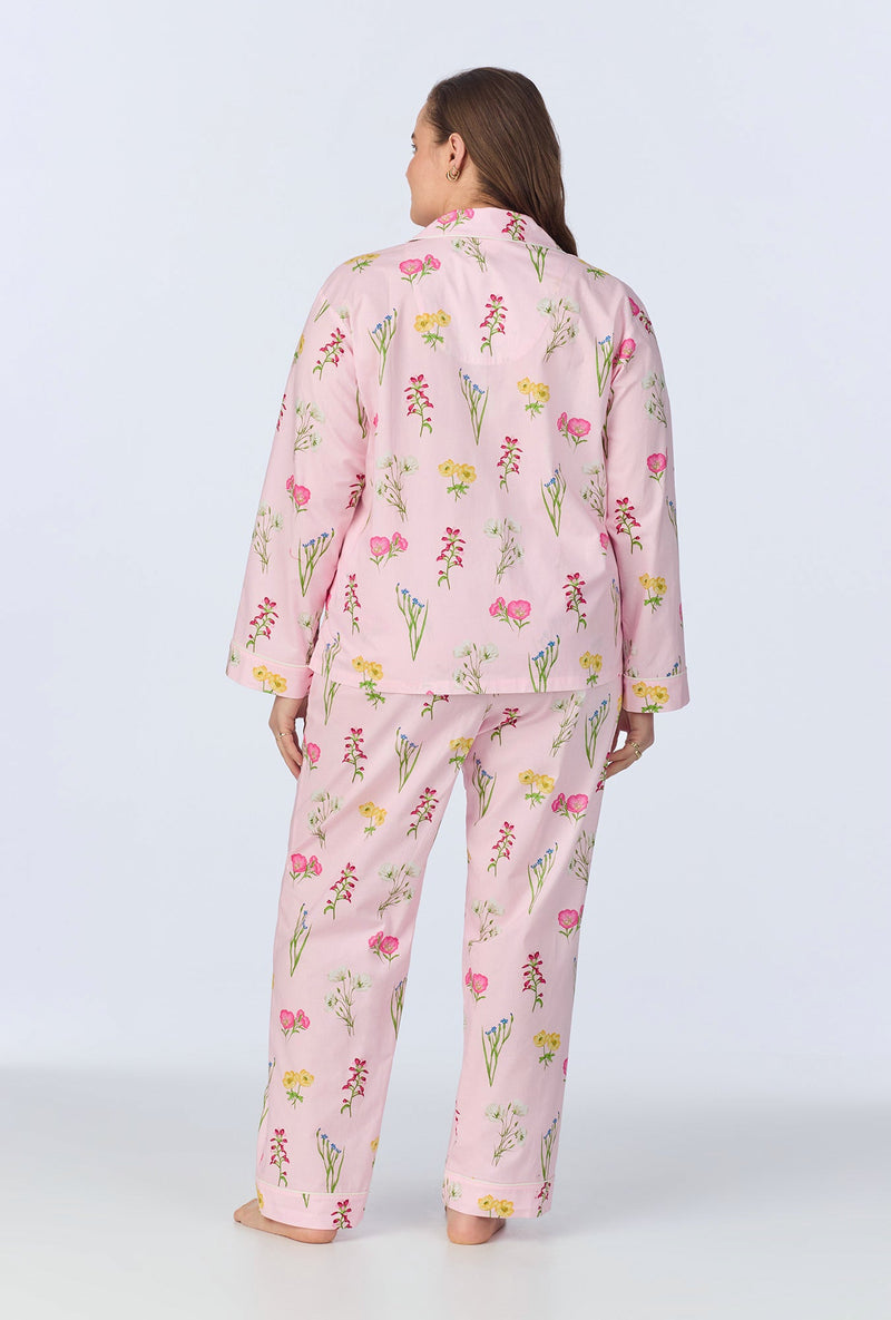 Western Wildflowers Long Sleeve Classic Woven Cotton Poplin Long PJ Set