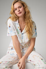 Champagne Wedding Short Sleeve Classic Stretch Jersey Cropped PJ Set