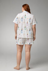 Champagne Wedding Short Sleeve Classic Shorty Stretch Jersey PJ Set