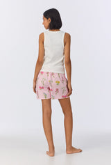 Western Wildflowers Tank Woven Cotton Poplin Boxer PJ Set