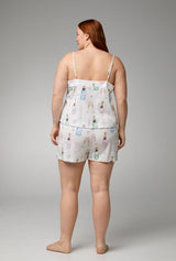 Champagne Wedding Cami Stretch Jersey Shorty PJ Set