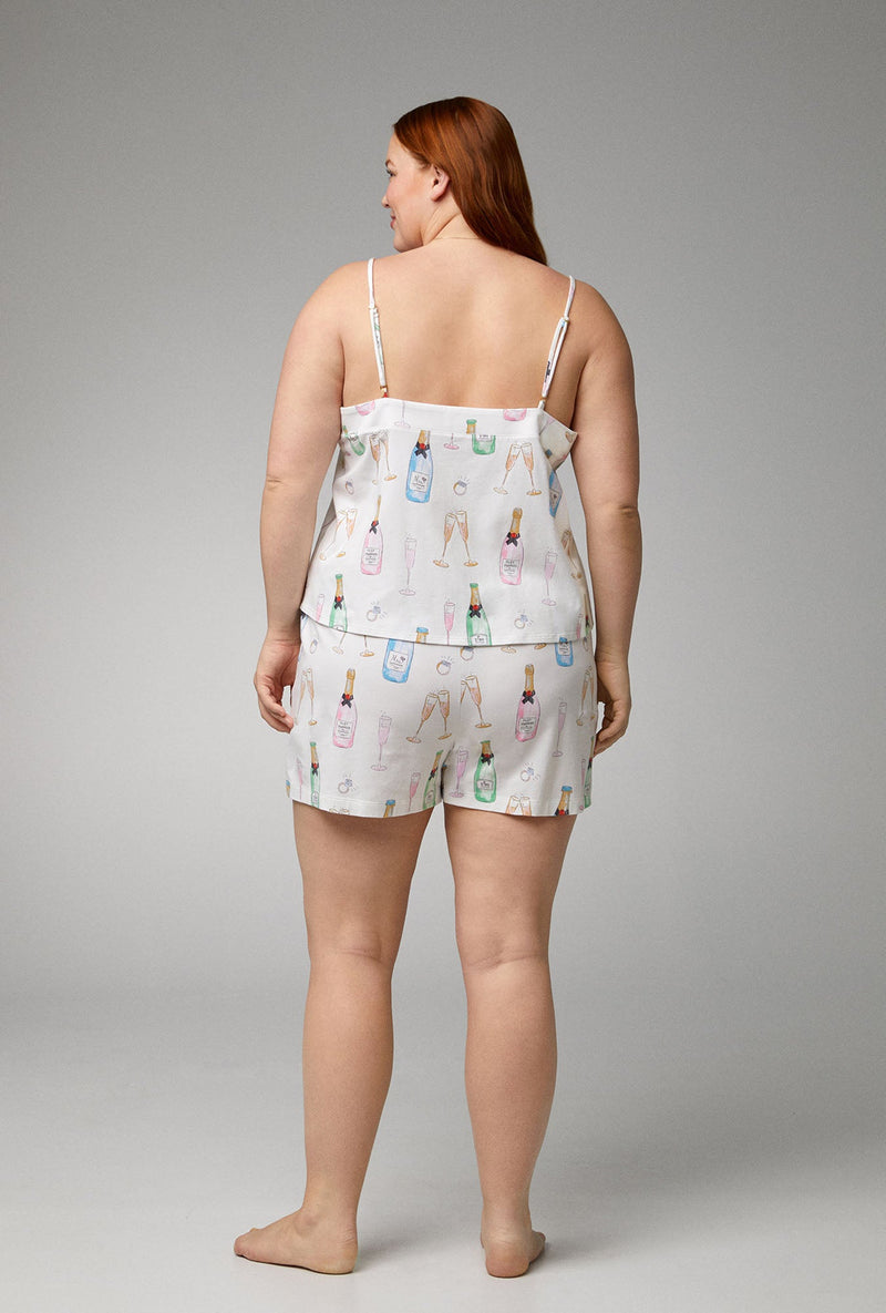 Champagne Wedding Cami Stretch Jersey Shorty PJ Set