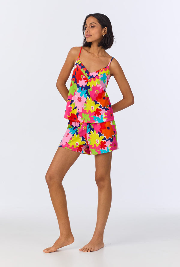BedHead x Trina Turk Pop Floral Cami Shorty Stretch Jersey PJ Set