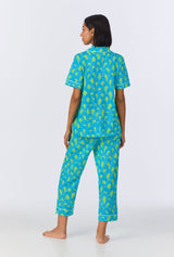 BedHead x Trina Turk Geo Arches Short Sleeve Classic Cropped Stretch Jersey PJ Set