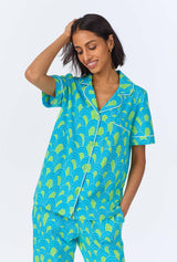 BedHead x Trina Turk Geo Arches Short Sleeve Classic Cropped Stretch Jersey PJ Set