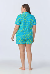 BedHead x Trina Turk Geo Arches Short Sleeve Classic Shorty Stretch Jersey PJ Set