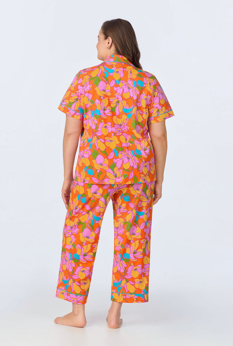 BedHead x Trina Turk Floral Short Sleeve Classic Cropped Stretch Jersey PJ Set