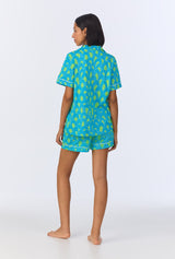 BedHead x Trina Turk Geo Arches Short Sleeve Classic Shorty Stretch Jersey PJ Set