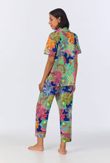 BedHead x Trina Turk  Zanzibar Short Sleeve Classic Cropped Stretch Jersey PJ Set