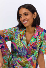 BedHead x Trina Turk  Zanzibar Short Sleeve Classic Cropped Stretch Jersey PJ Set