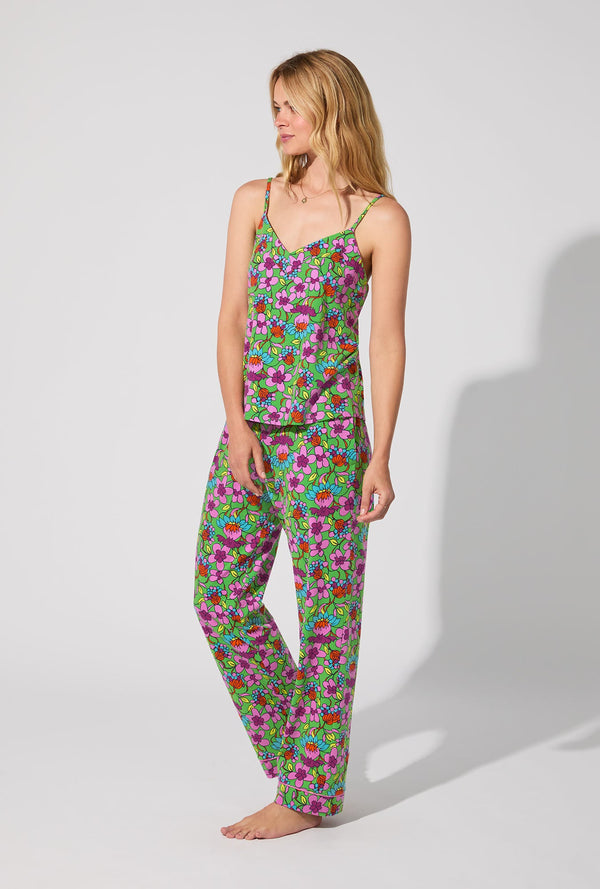 BedHead X Trina Turk Garden Floral Cami Tank Stretch Jersey Long PJ Set