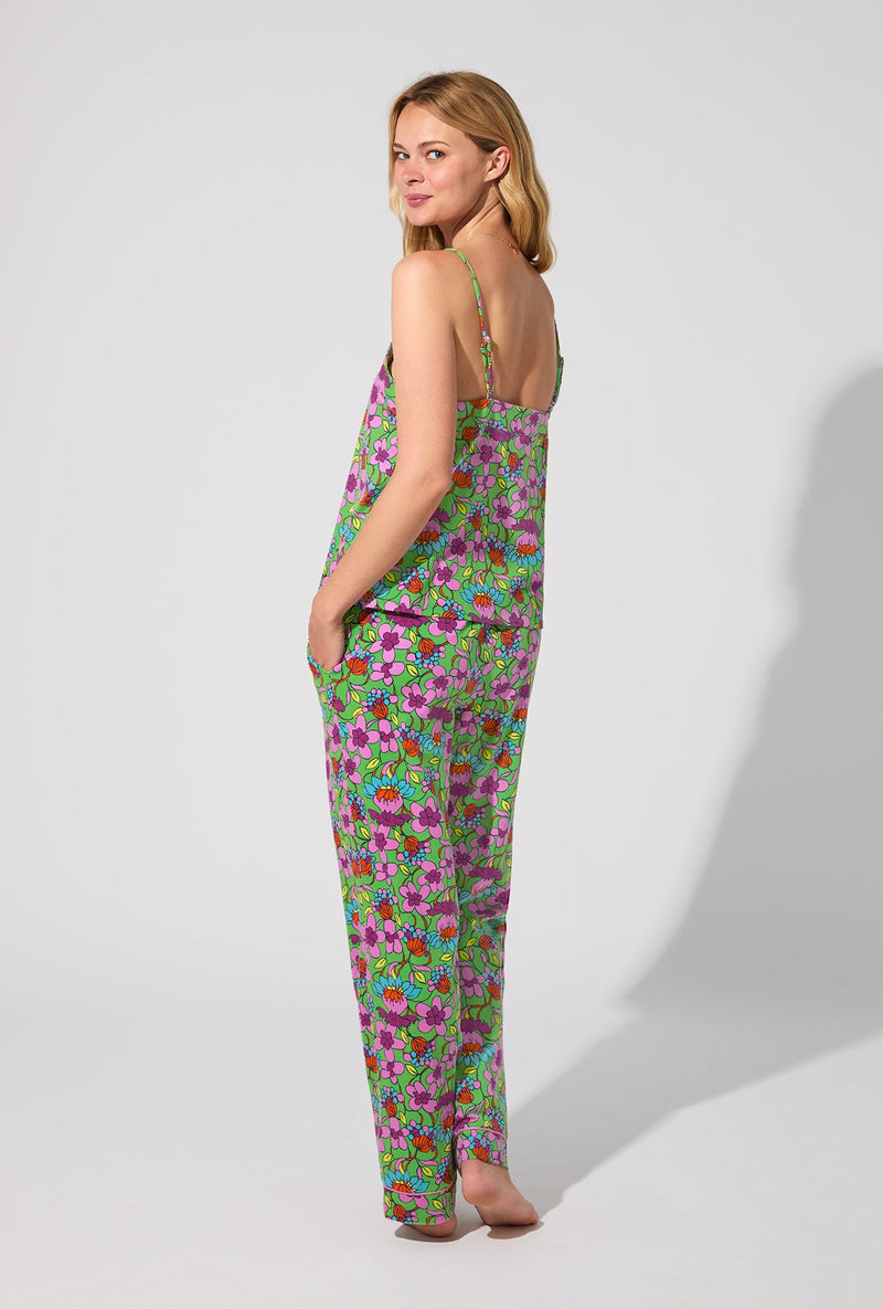 BedHead X Trina Turk Garden Floral Cami Tank Stretch Jersey Long PJ Set