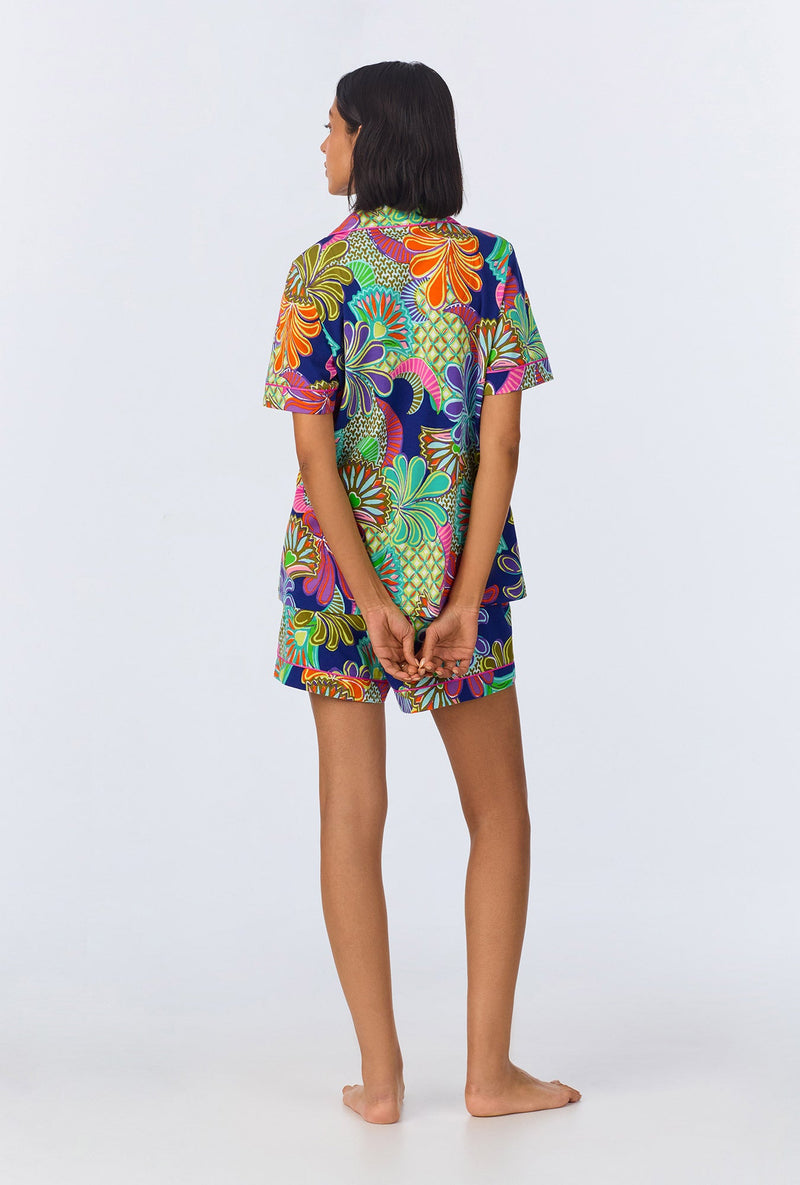 BedHead x Trina Turk Zanzibar Short Sleeve Classic Shorty Stretch Jersey PJ Set