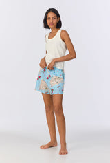 Ciao Capri Knit Tank Woven Cotton Poplin Boxer PJ Set