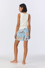 Ciao Capri Knit Tank Woven Cotton Poplin Boxer PJ Set