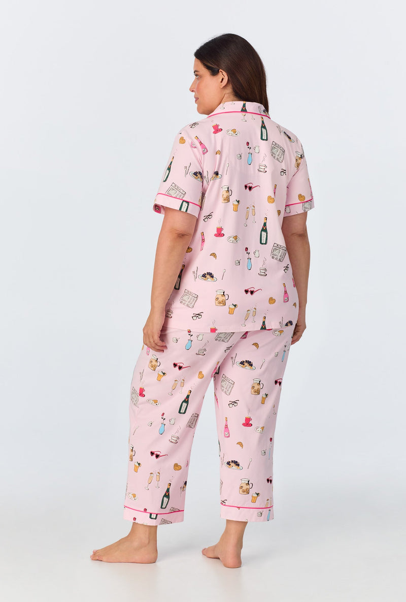 Let's Do Brunch Short Sleeve Classic Stretch Jersey Cropped PJ Set