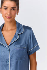 Elemental Blue Short Sleeve Classic Shorty Washable Silk PJ Set