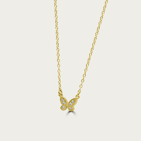 The Pave Mini Butterfly Necklace