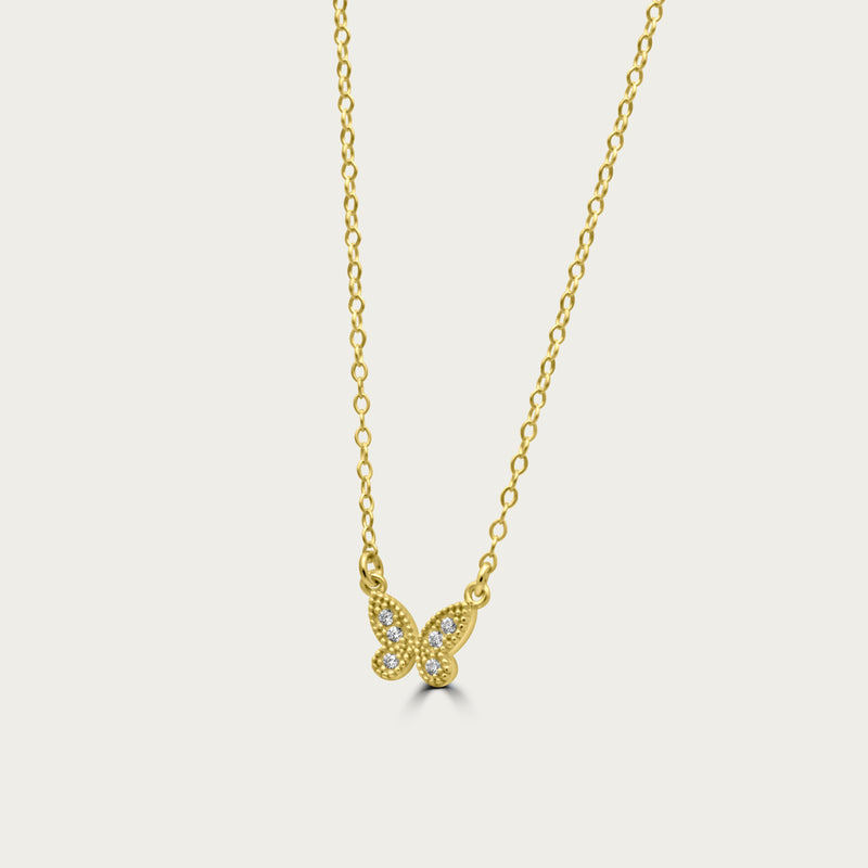 The Pave Mini Butterfly Necklace
