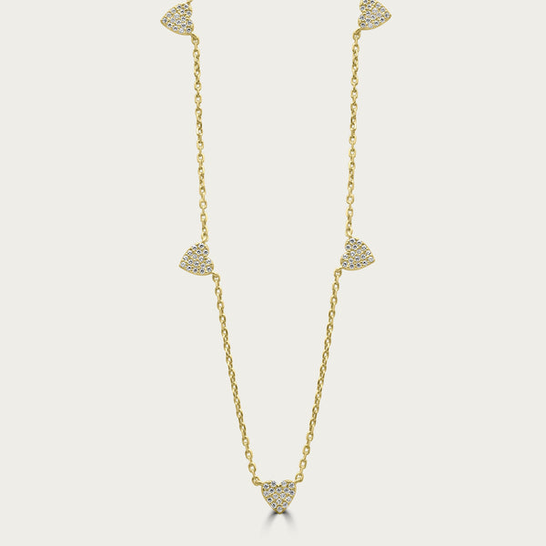 The Shining Mini Hearts Necklace