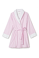 Pink 3D Stripe French Terry Lined Robe