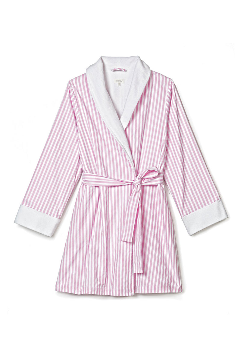 Pink 3D Stripe French Terry Lined Robe