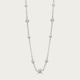 The Beaded Bezel CZ Station Necklace