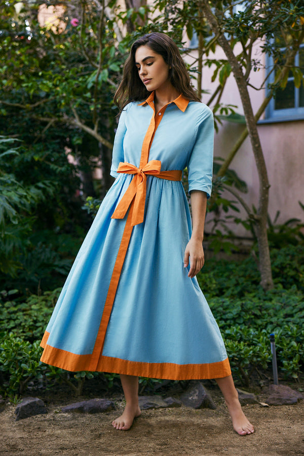 Francesca Collared Belted Maxi Dress - FINAL SALE